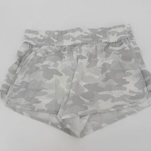 NWT DSG Womens High Rise Stride Short 3 Inch Inseam Camo Gey White Large